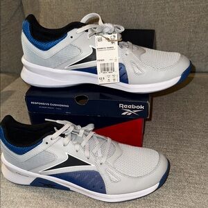 Reebok Men's Silver and Blue Athletic Shoes